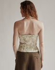 Seafoam Metallic Halter Top