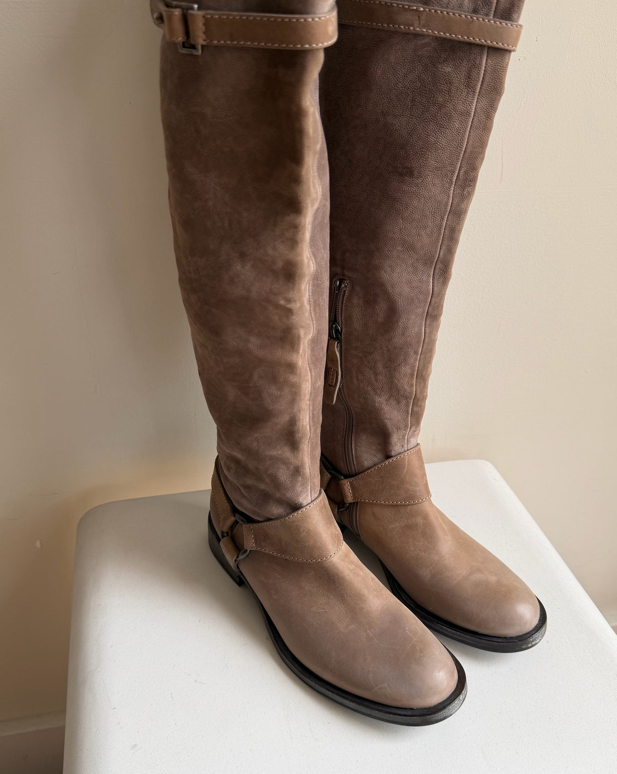 Brunello Cucinelli Leather Knee-High Riding Boots | Size 37.5
