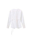 Cubic | Criss-Crossed Cotton Layered Blouse in White