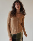 Caramel Button-Up Cardigan