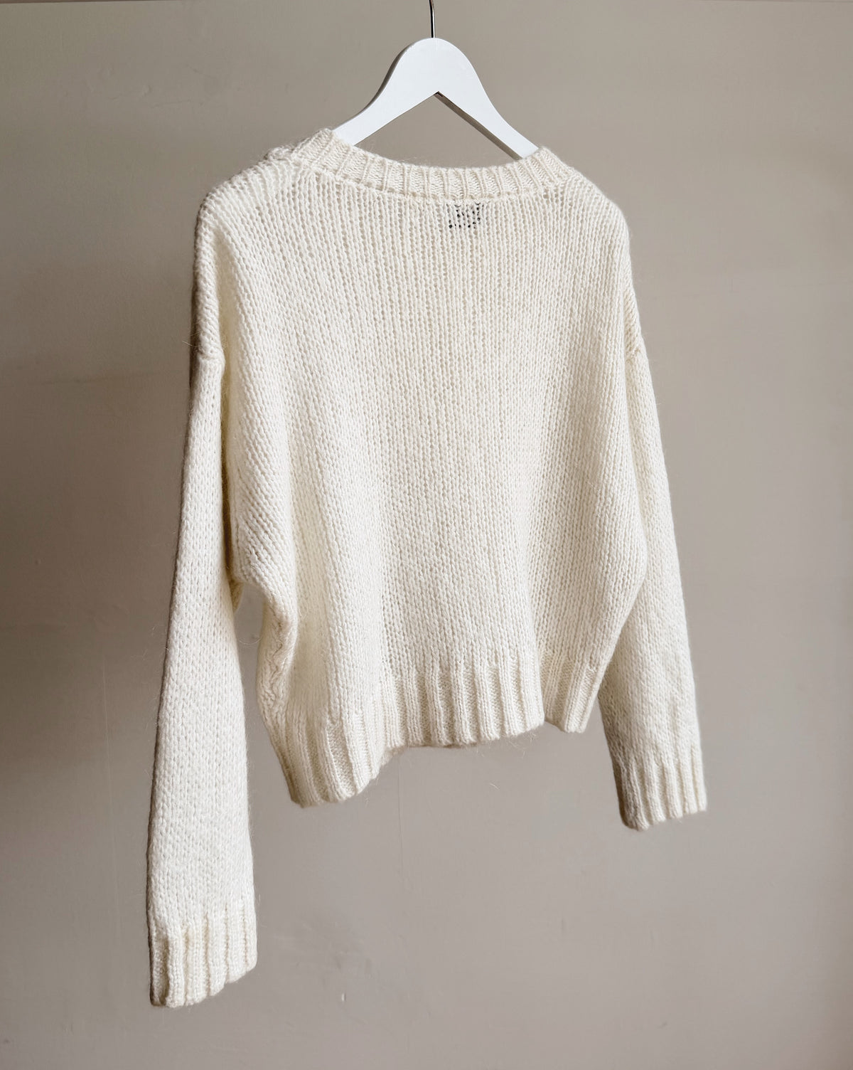 Ivory Mohair Crewneck Sweater - Hey Jude