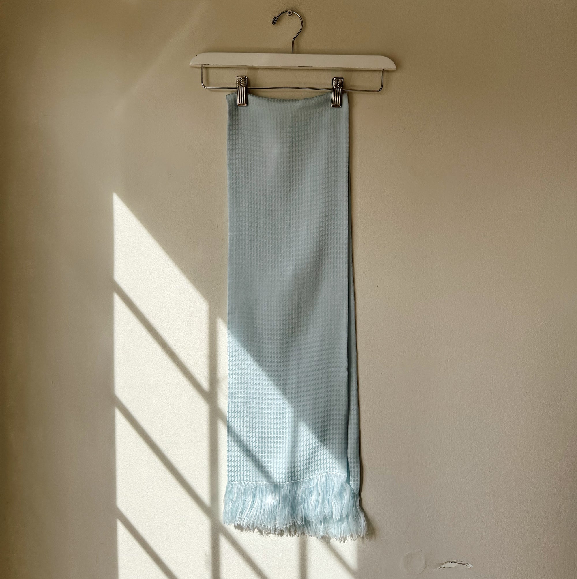 Pale Blue Textured Silk Scarf