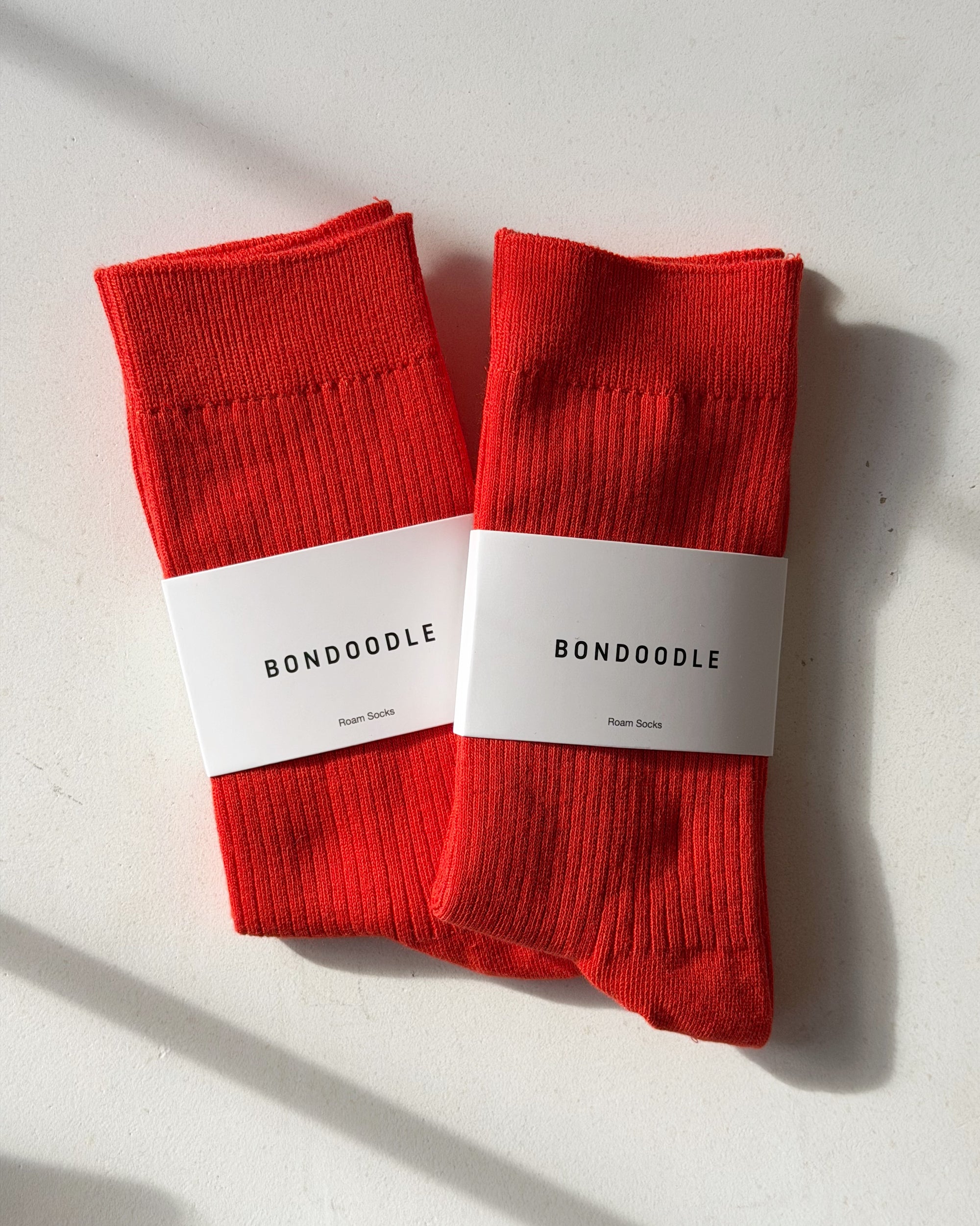 Bondoodle | Everyday Cotton Crew Socks in Tomato Red - Hey Jude