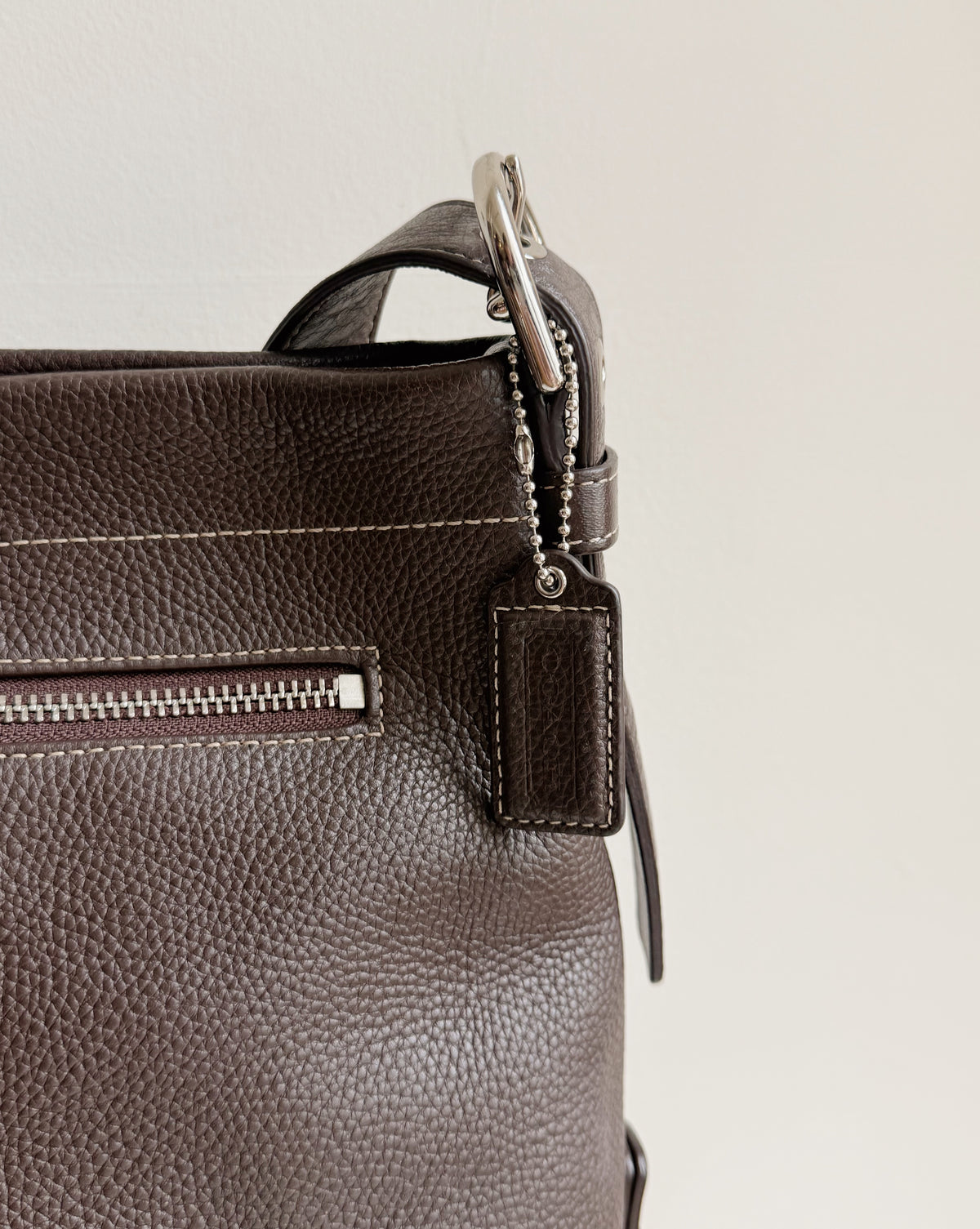 Coach Cool Brown Pebbled Leather Hobo Bag