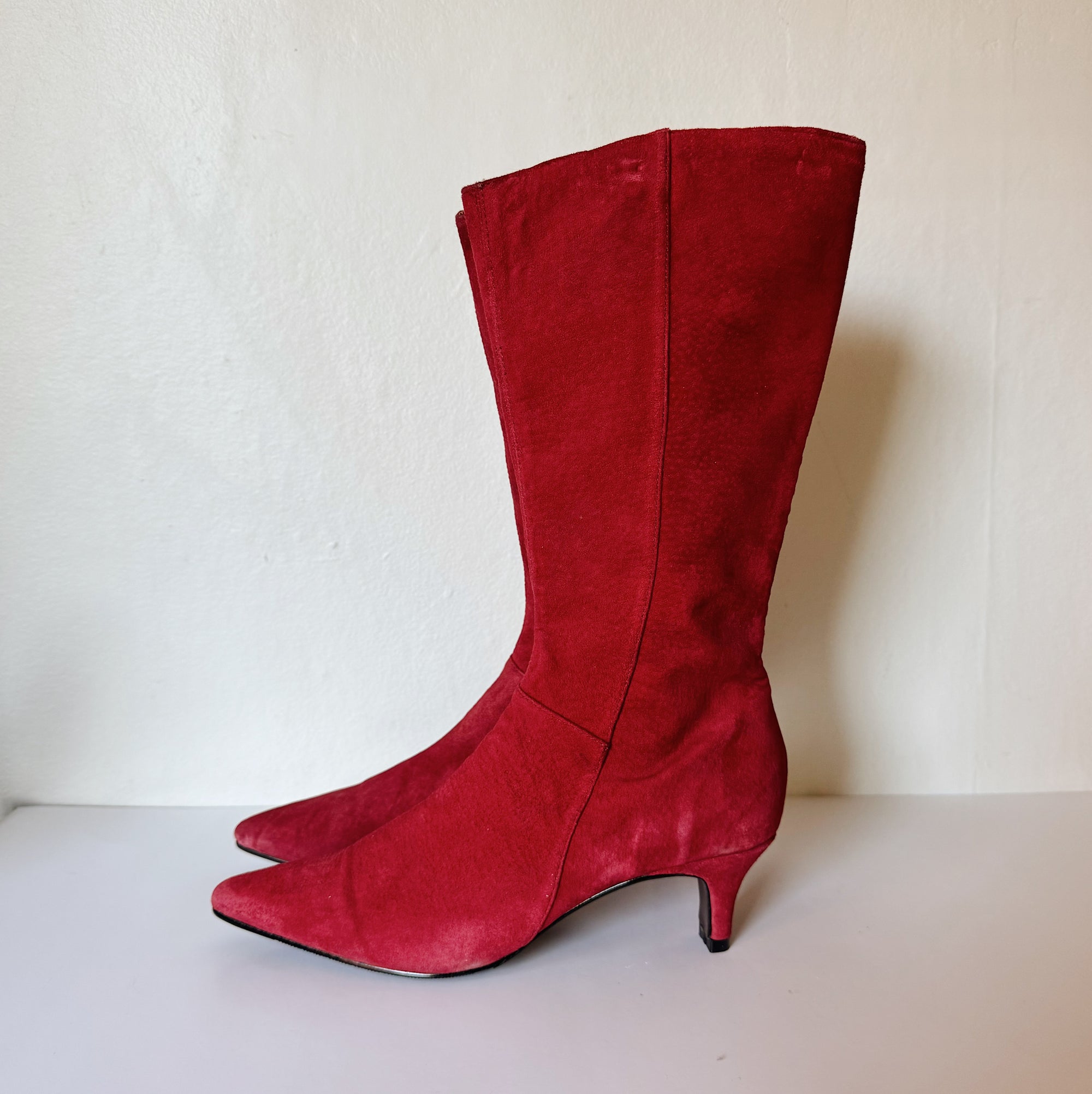 Scarlett Suede Pointed Mid-Calf Boots | Size 7 - Hey Jude