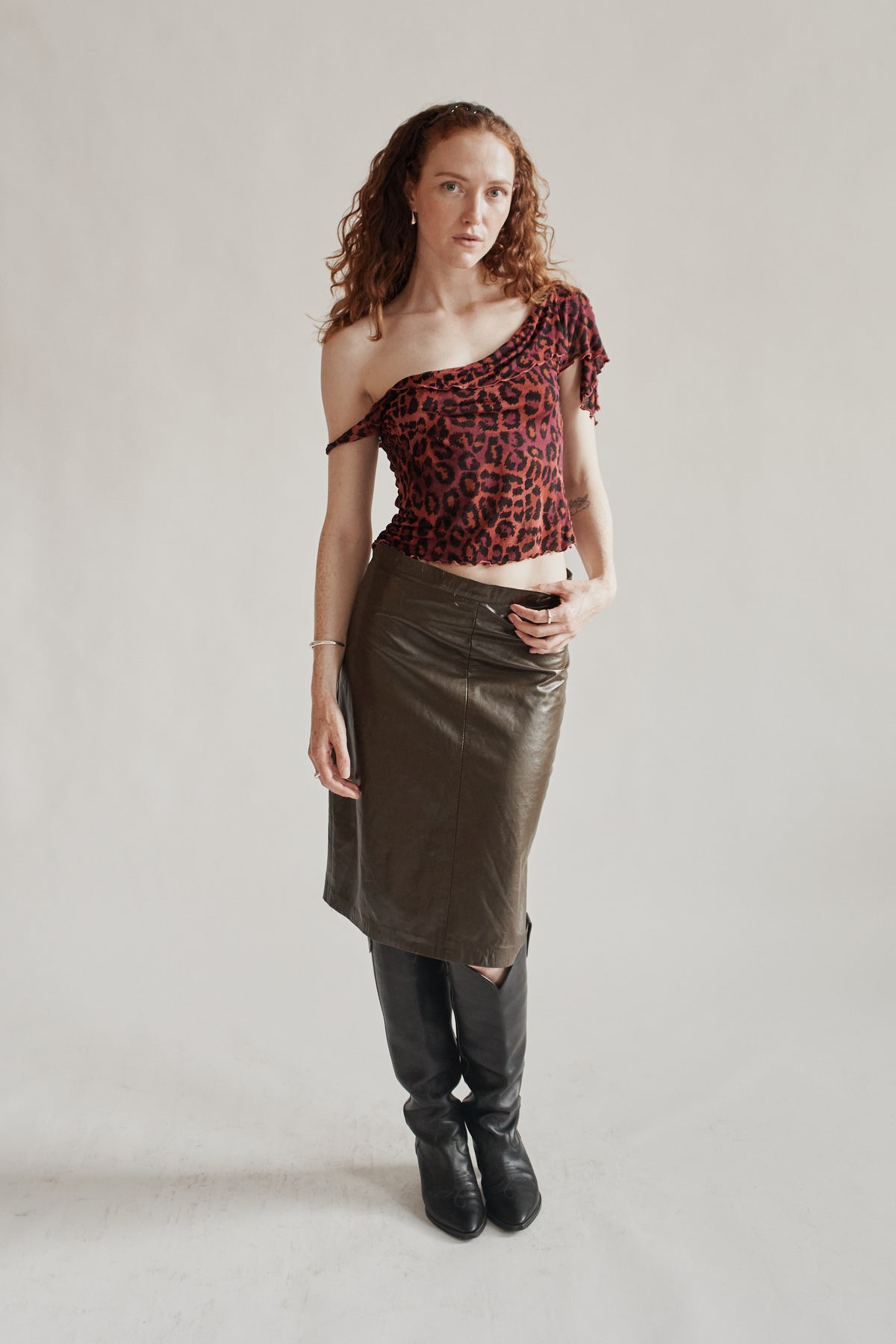 DVF Silk Leopard Draped Top