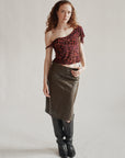 DVF Silk Leopard Draped Top