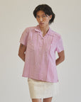 Petal Silk Short Sleeve Blouse - Hey Jude