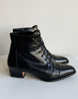 Obsidian Lace Up Leather Ankle Boots | Size 8