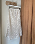 hijulez | Lace Bias Cut Skirt in Cream