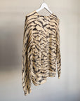 Zebra Print Mohair V-neck Knit