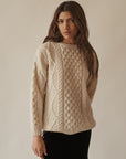 Cream Pure Wool Cable Knit Sweater