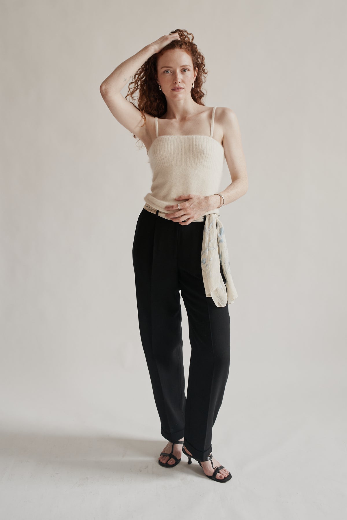 Ivory Angora Ribbed Tank