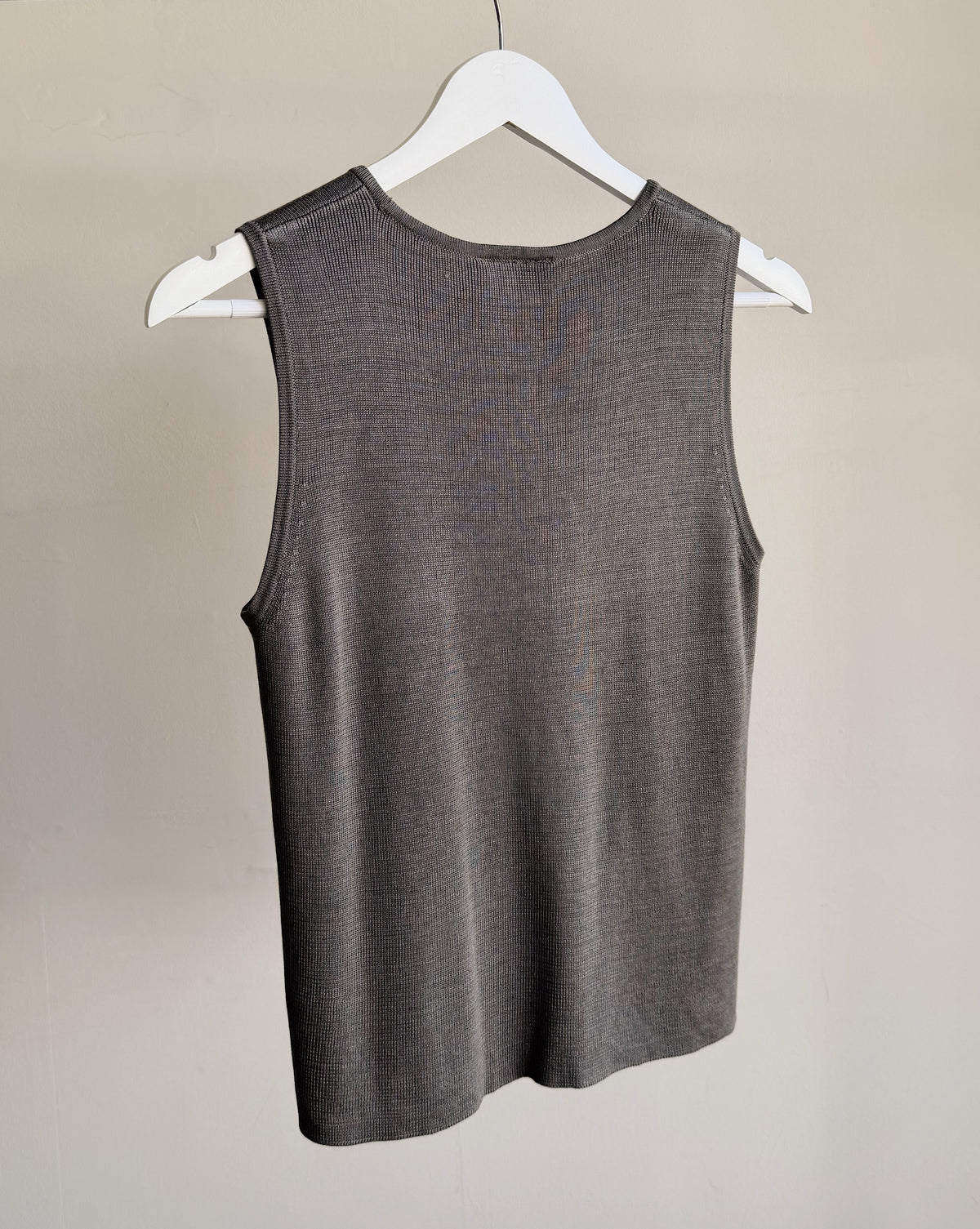 Charcoal Silk Knit Tank