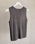Charcoal Silk Knit Tank