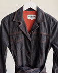 Denim Long Belted Trench Coat