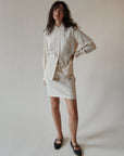 Cream Micro Waffle Silk Blouse
