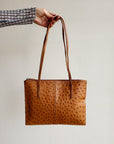 Teak Structured Ostrich Tote