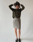 Olive Romantic Ruffle Silk Blouse