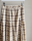 Cream + Taupe Pleated Tartan Skirt - Hey Jude