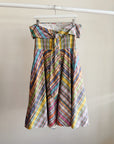 Colourful Plaid Strapless Dress