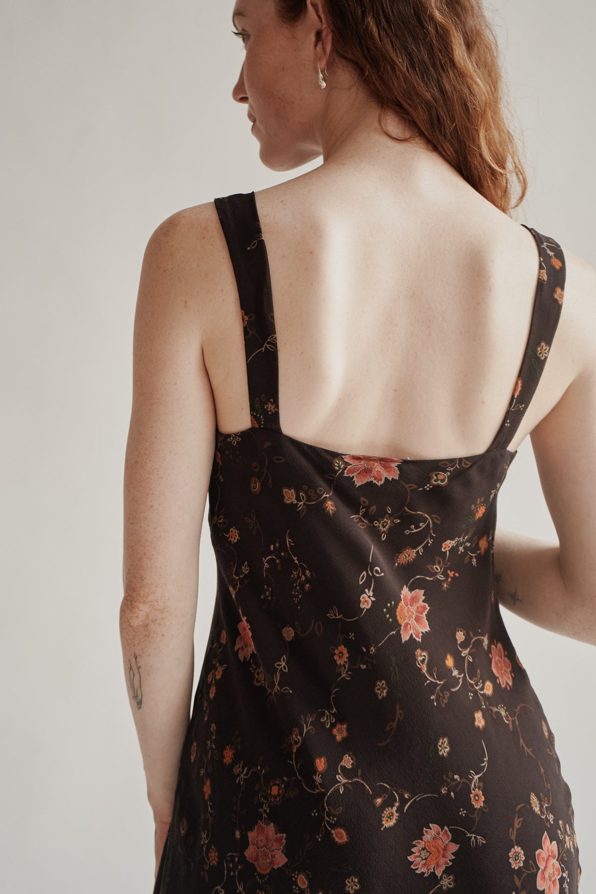Autumn Floral Silk Dress