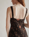 Autumn Floral Silk Dress