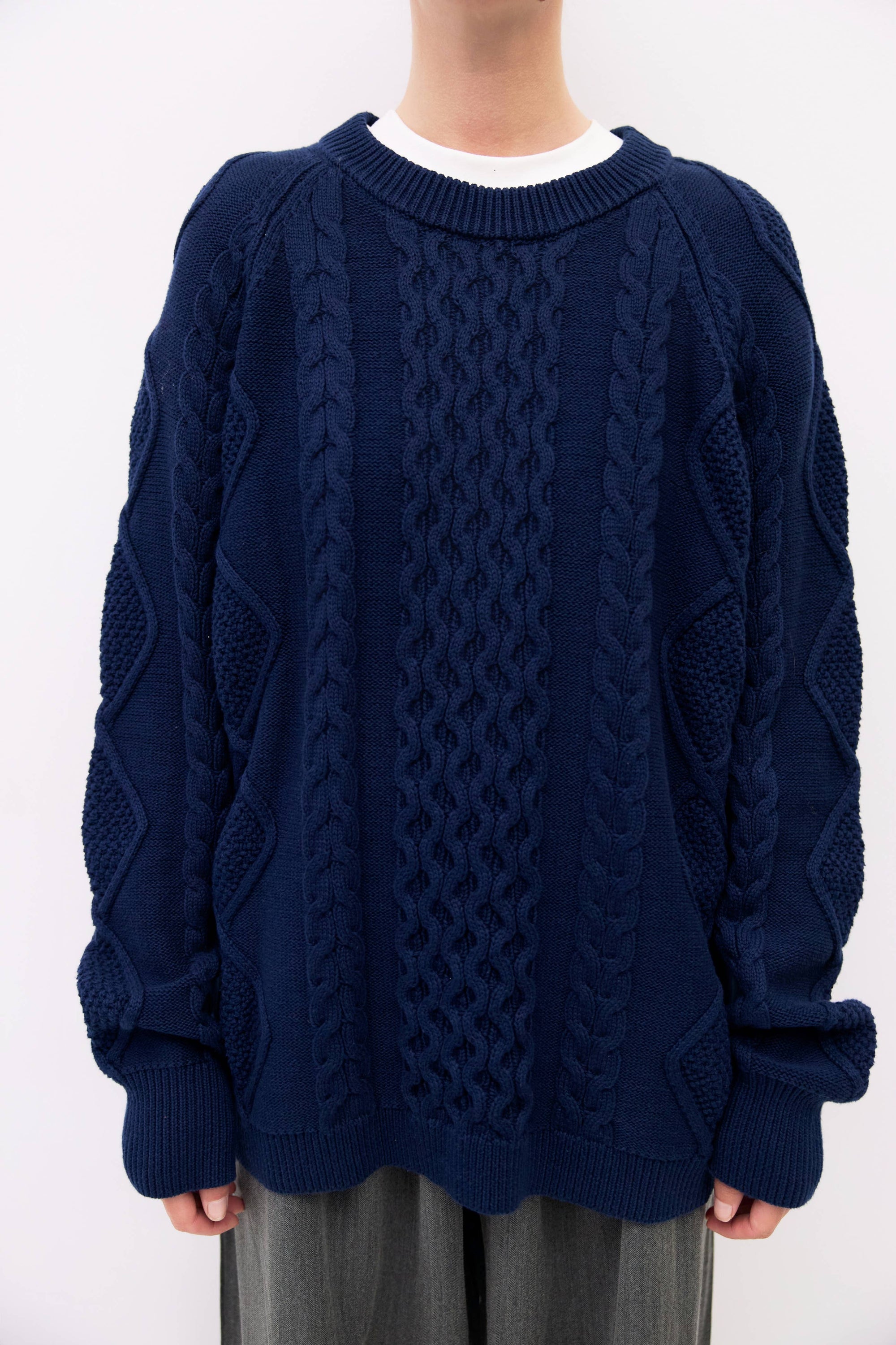 Mod Ref | Cotton Crewneck Sweater in Navy