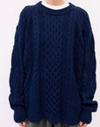 Mod Ref | Cotton Crewneck Sweater in Navy