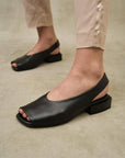 Lonza | Gloss Block Sandal in Black - Hey Jude