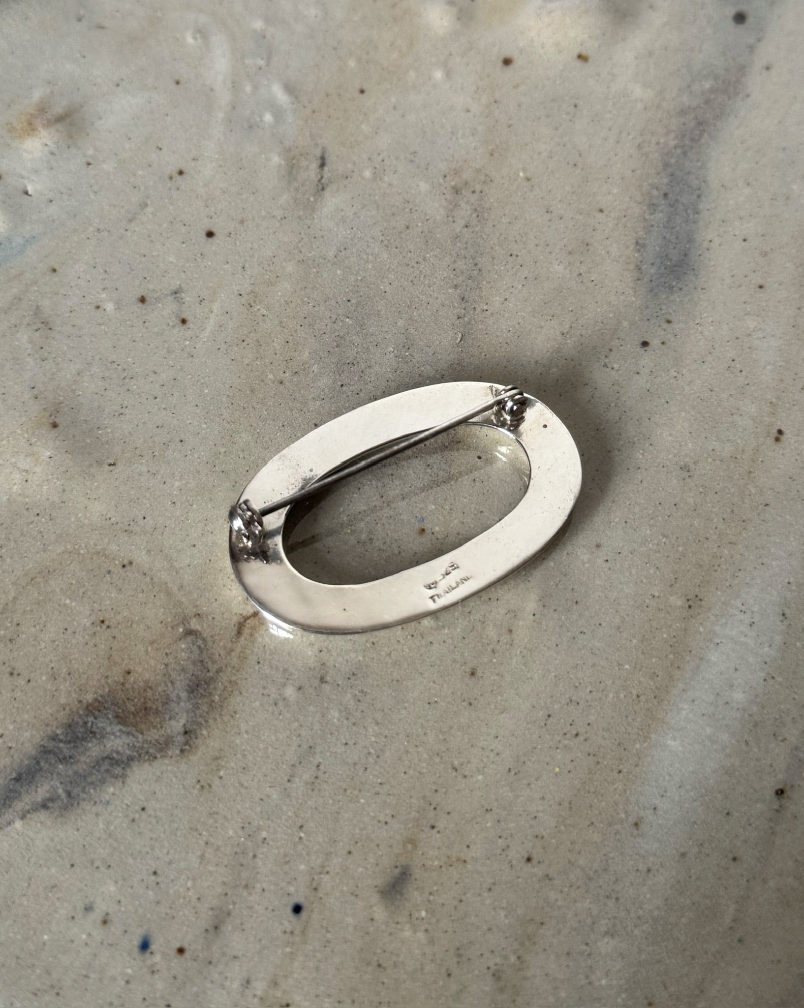 Vintage Silver Oval Brooch - Hey Jude