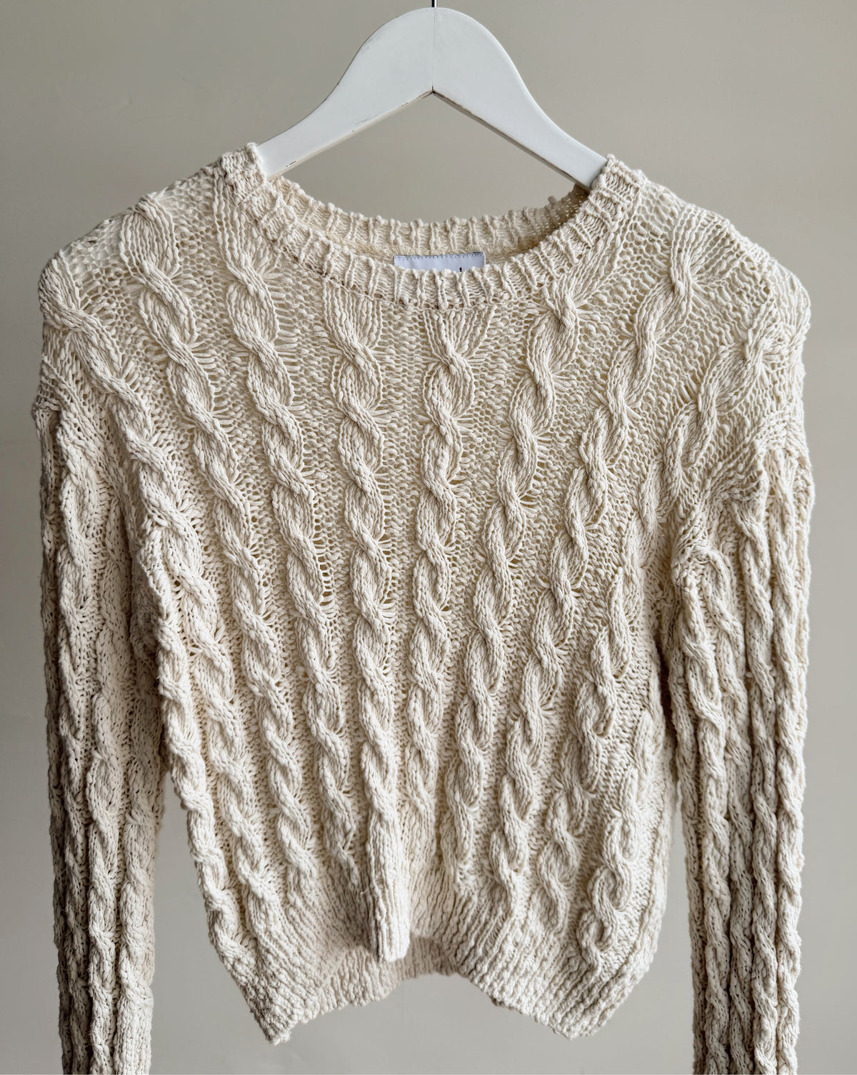 Cream Cable Knit Sweater - Hey Jude