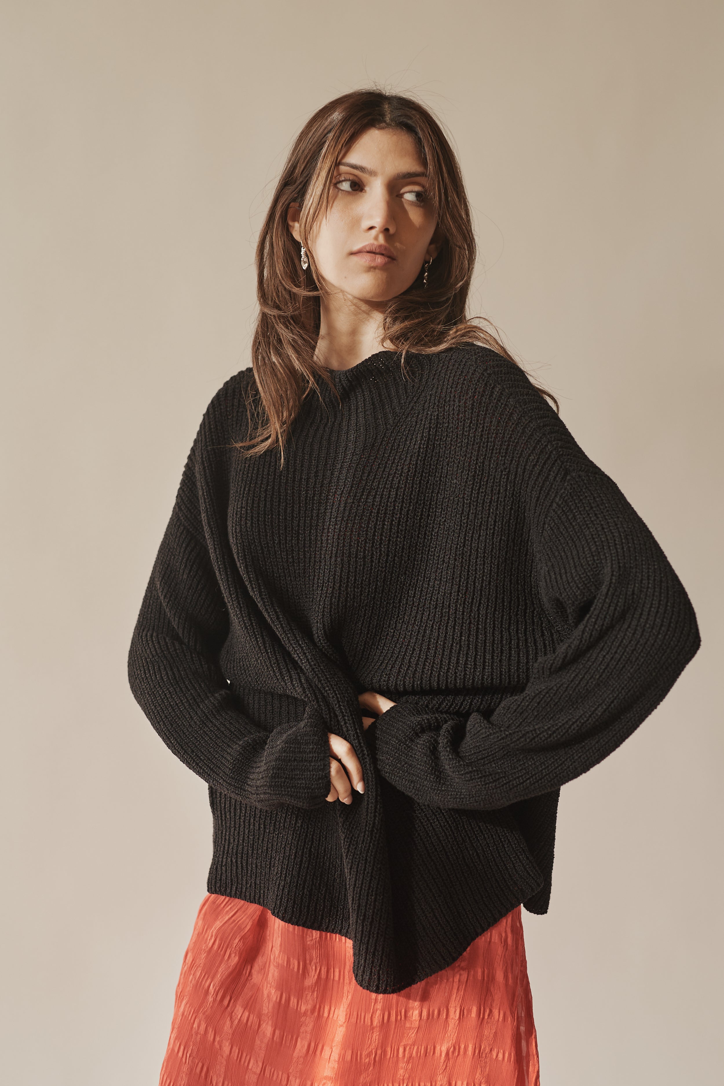 Obsidian Mock Neck Knit Pullover – Hey Jude