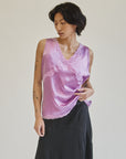Orchid Silk V-neck Tank - Hey Jude