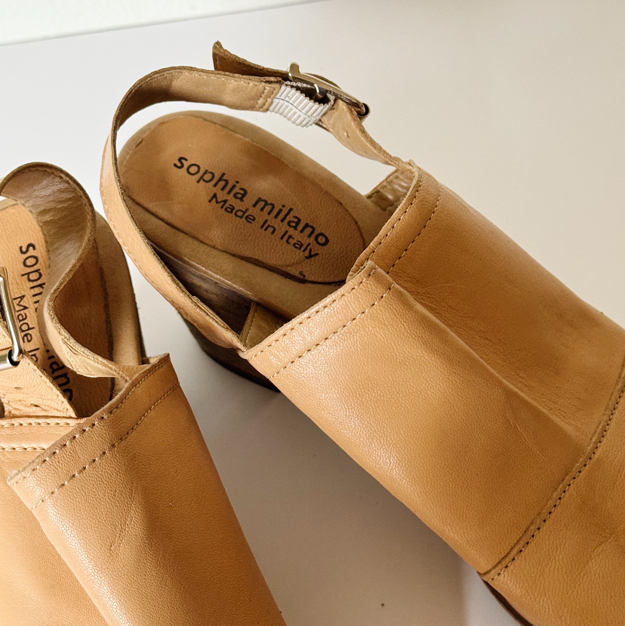 Soft Tan Leather Slingback Heels | Size 8.5 - Hey Jude