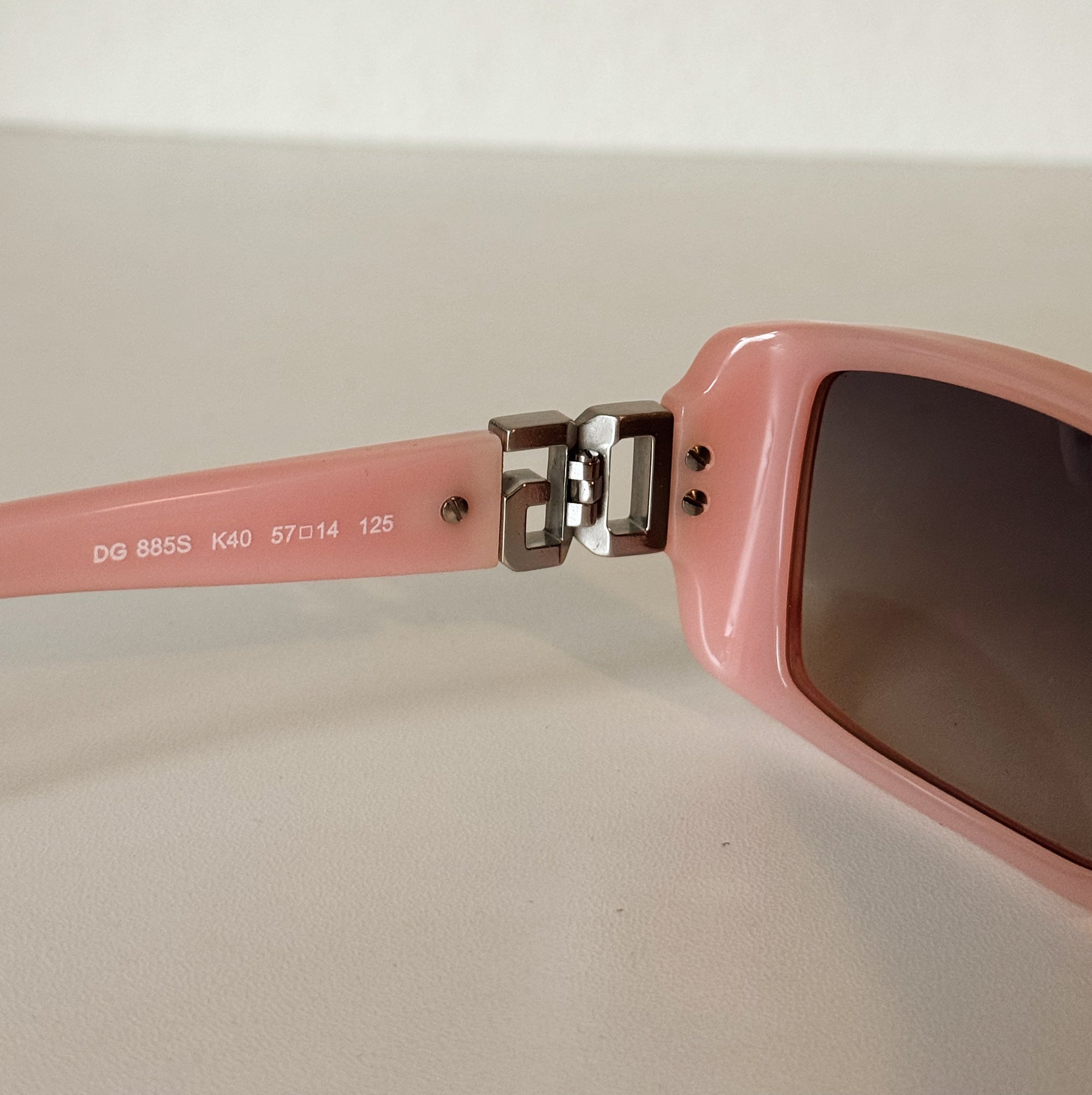D&amp;G Blush Pink Y2K Logo Sunglasses - Hey Jude