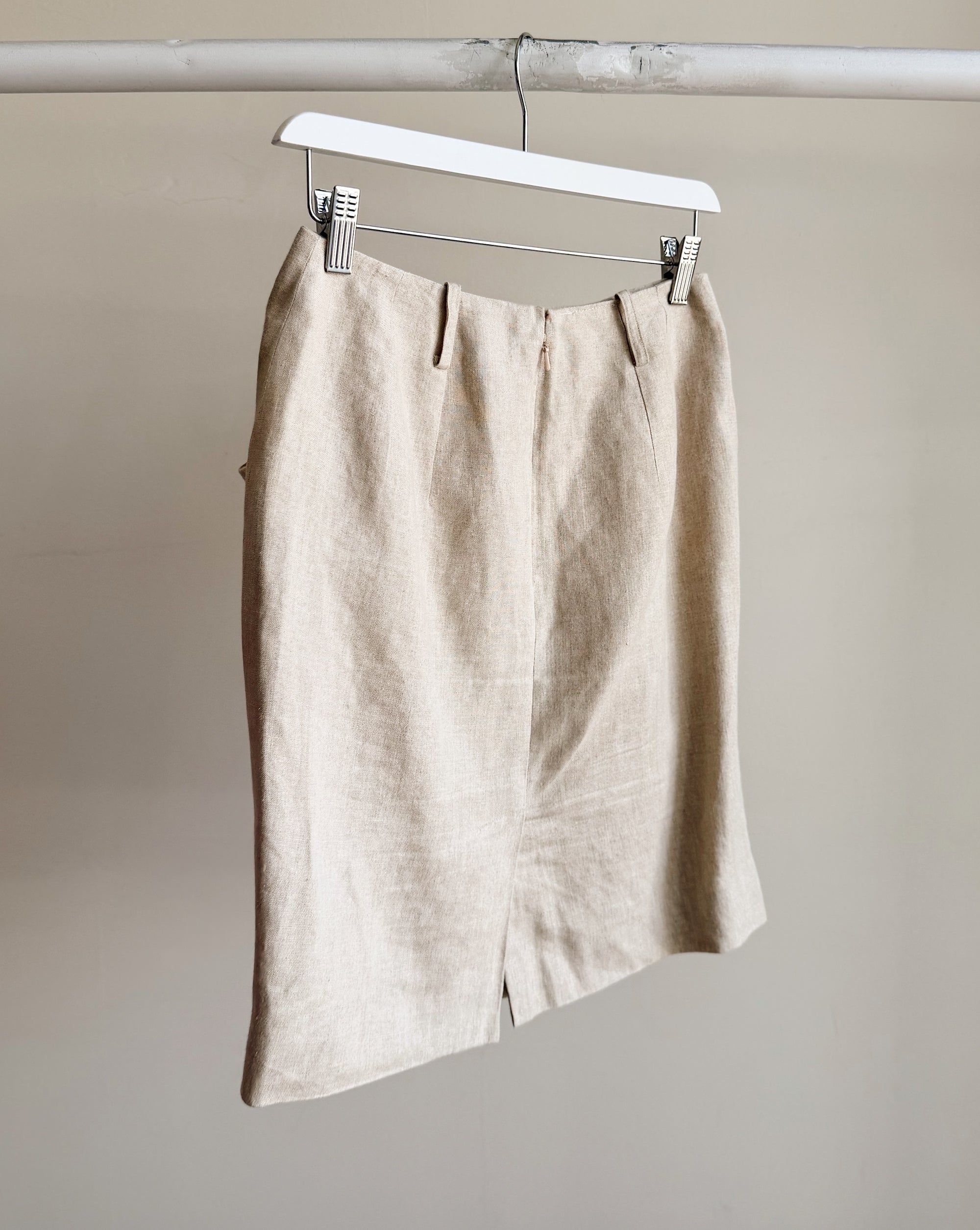 Natural Linen Mini Skirt