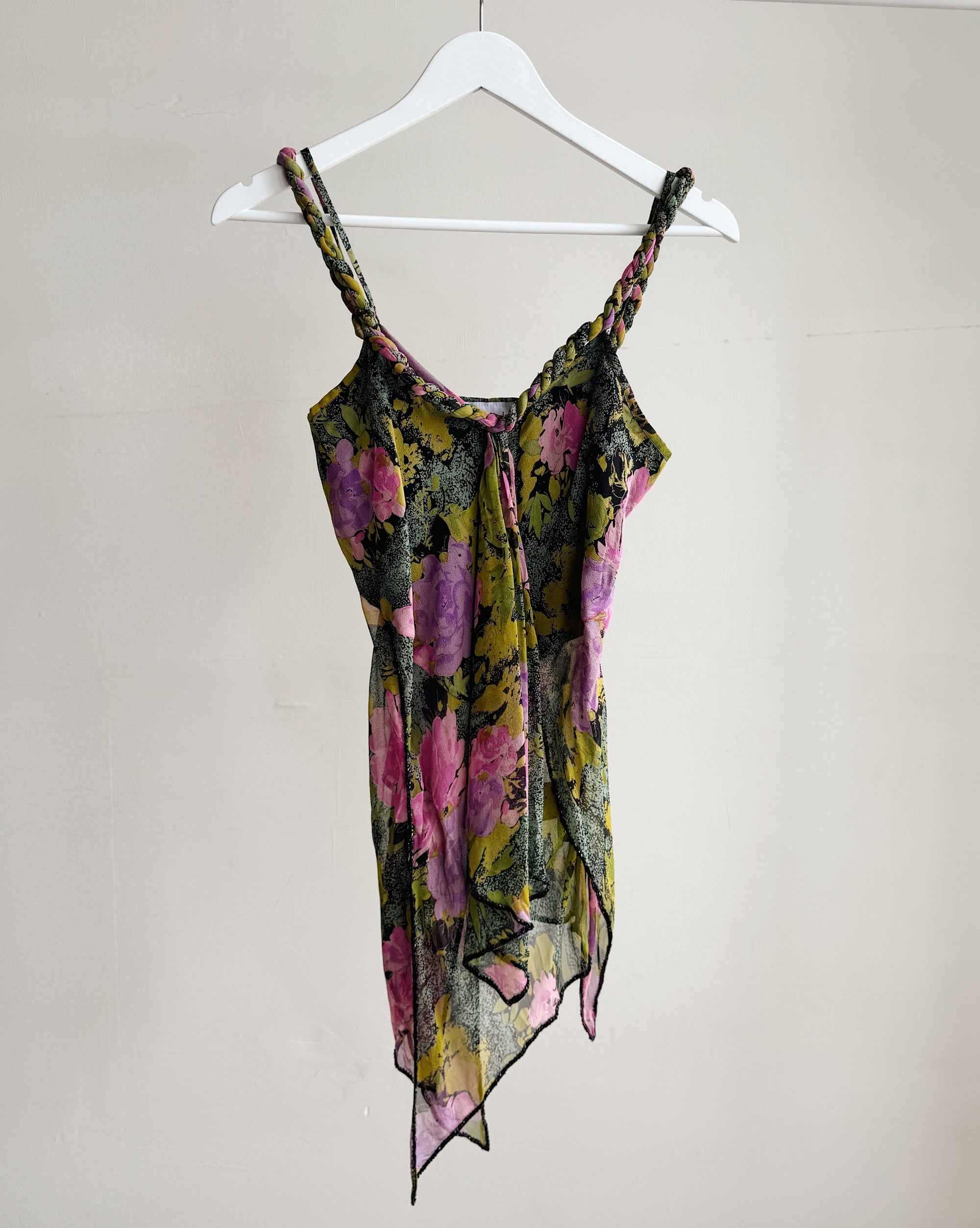 Floral Handkercheif Silk Beaded Cami