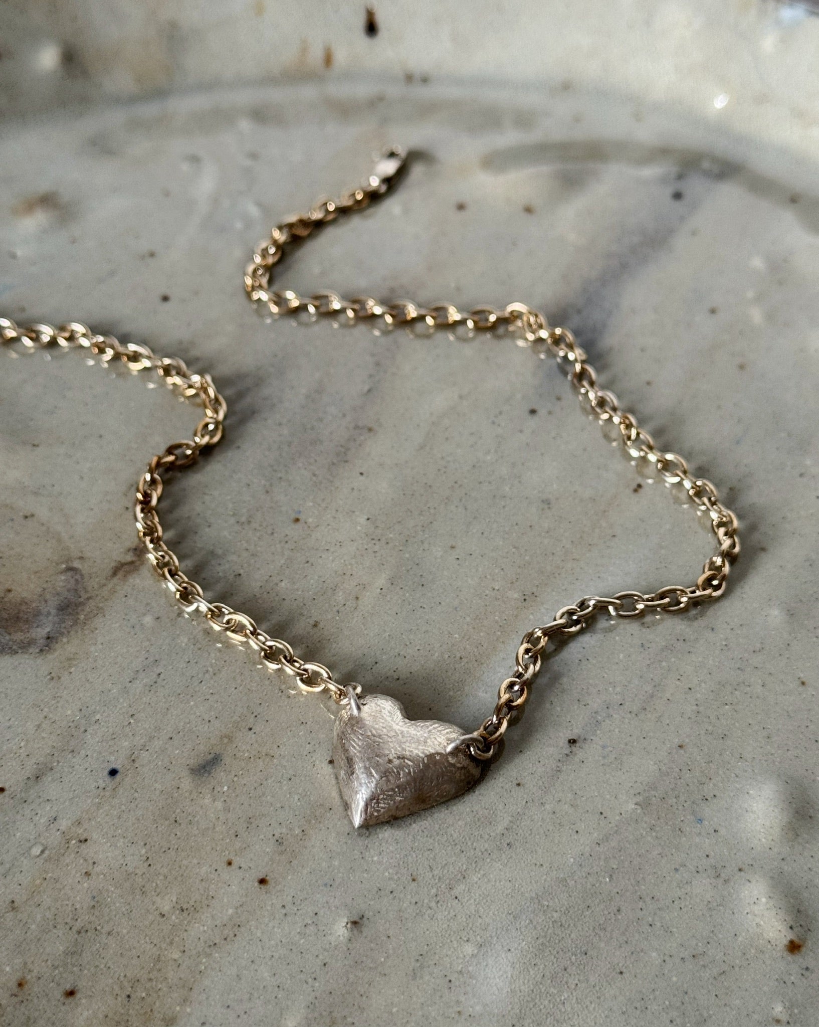Vintage Sterling Silver Heart Necklace - Hey Jude
