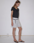 Deiji Studios | Eyelet Short in Fine Stripe - Hey Jude