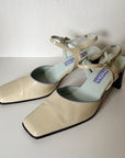 Cream Patent Leather Slingback Heels | Size 36 - Hey Jude
