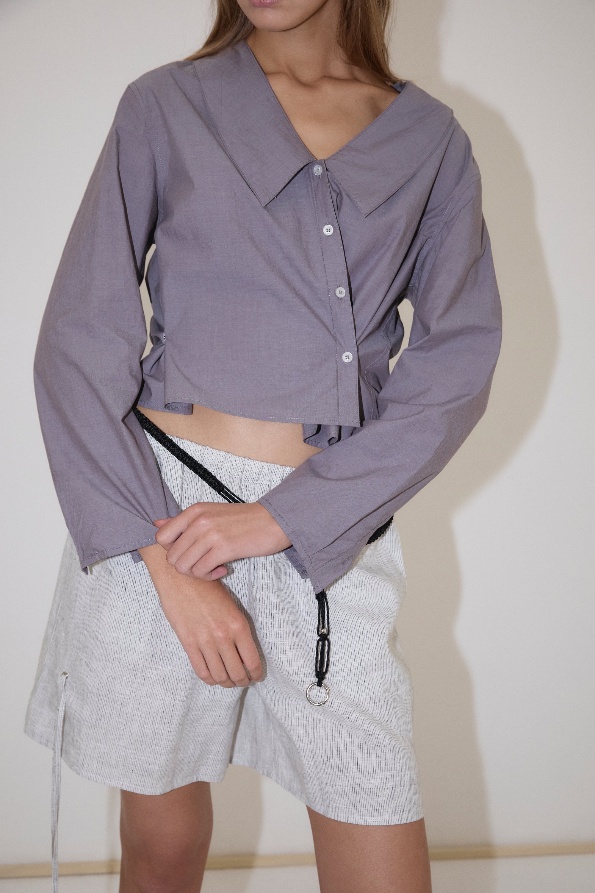 Deiji Studios | Waist Button Shirt in Currant - Hey Jude