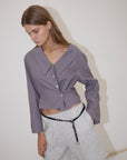 Deiji Studios | Waist Button Shirt in Currant - Hey Jude