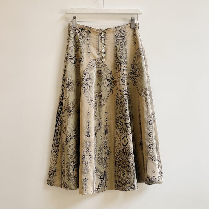 Italian Silk Midi Skirt