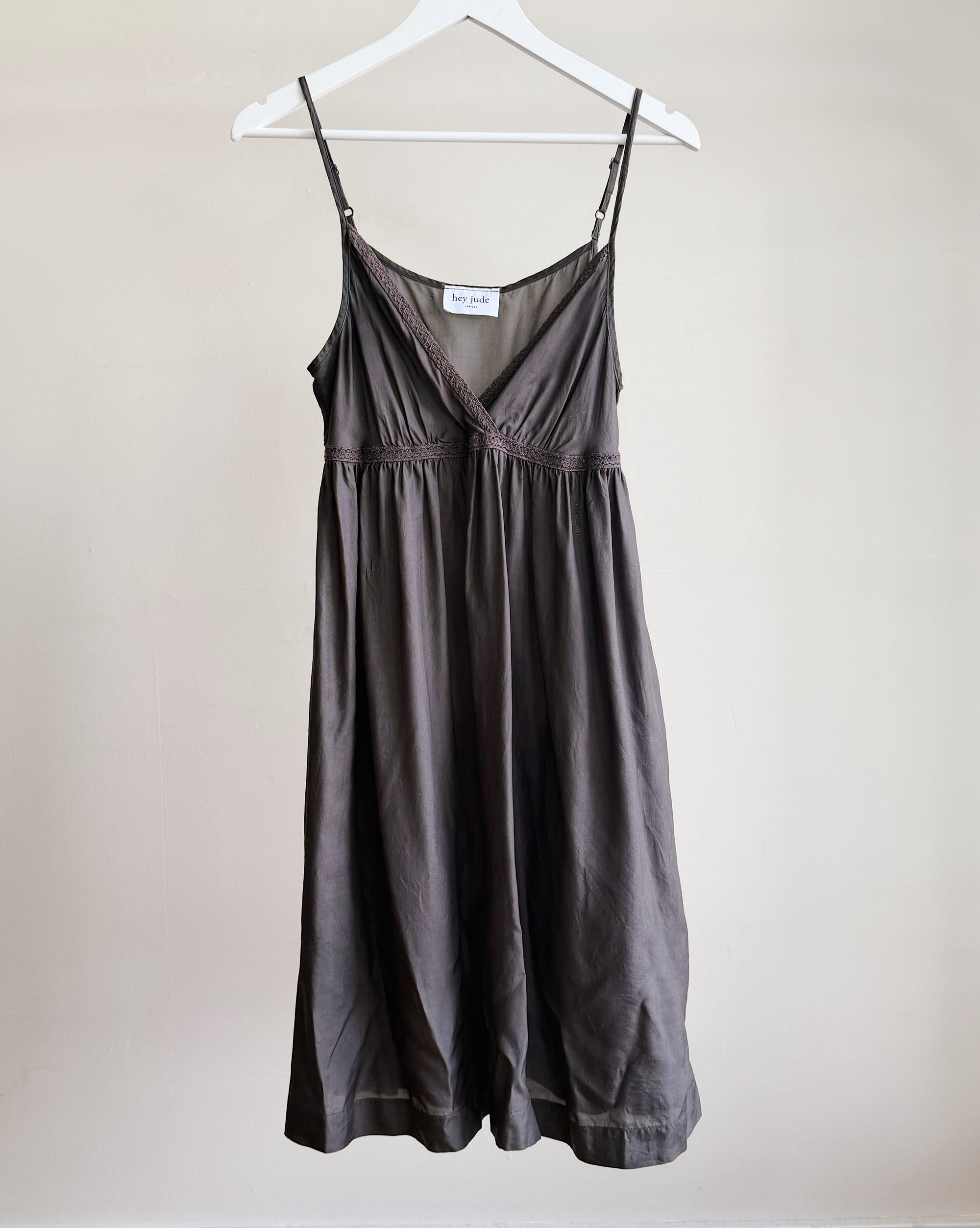 Charcoal Silk Slip Dress