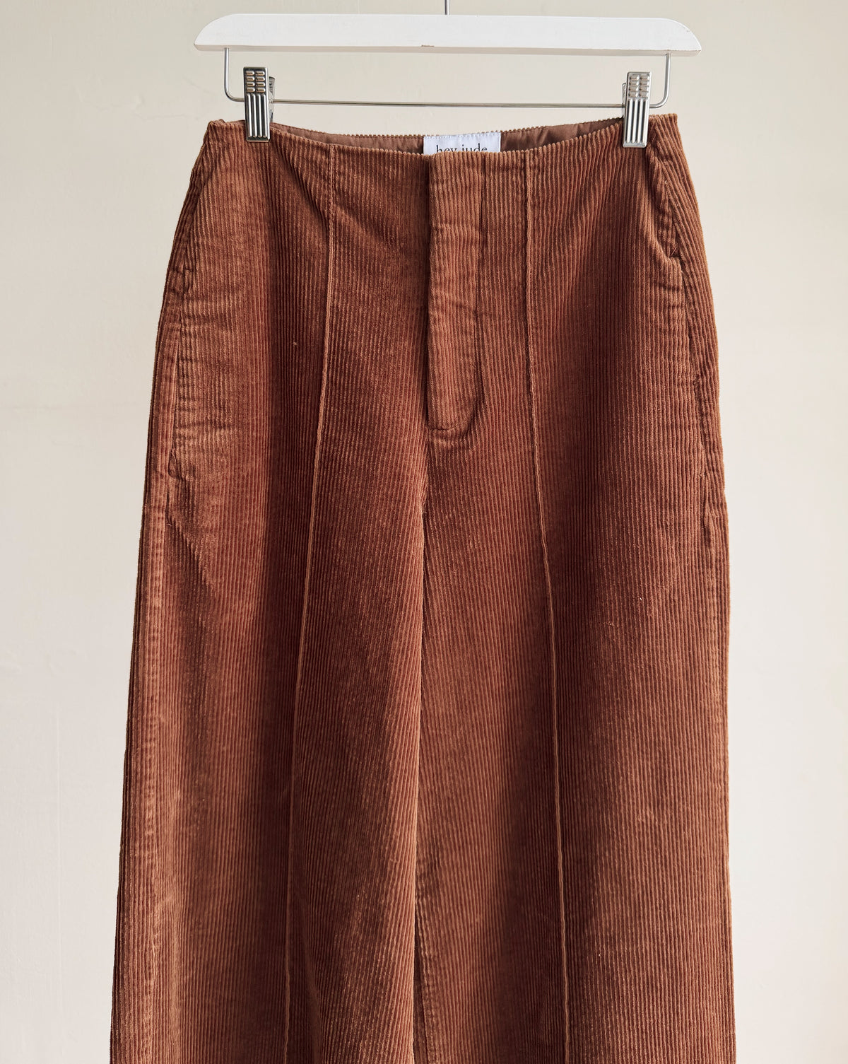 Rust Wide Leg Cotton Corduroy Trousers - Hey Jude