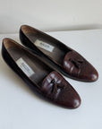 Bally Brown Leather Tassel Loafers | Size 8