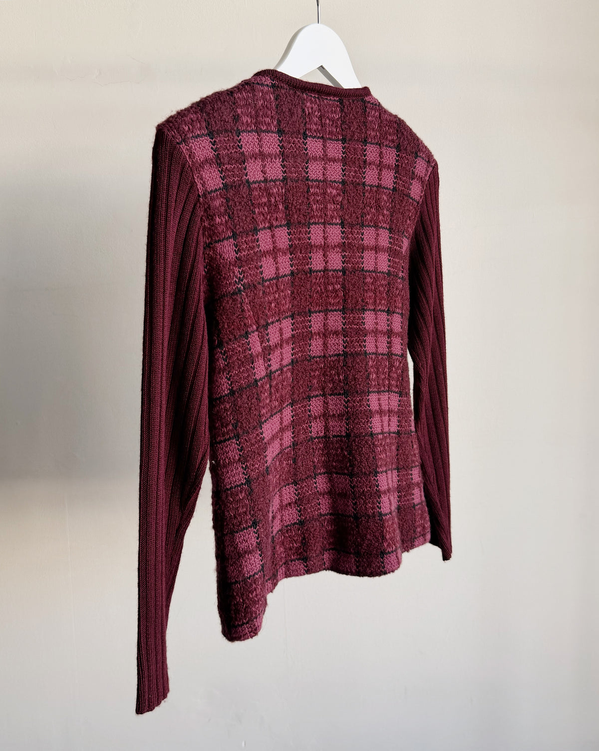Cabernet Tarten Wool Ribbed Sleeve Jacket