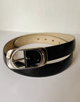 Black Croc Embossed Leather Belt - Hey Jude