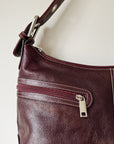 Merlot Leather Crescent Bag - Hey Jude
